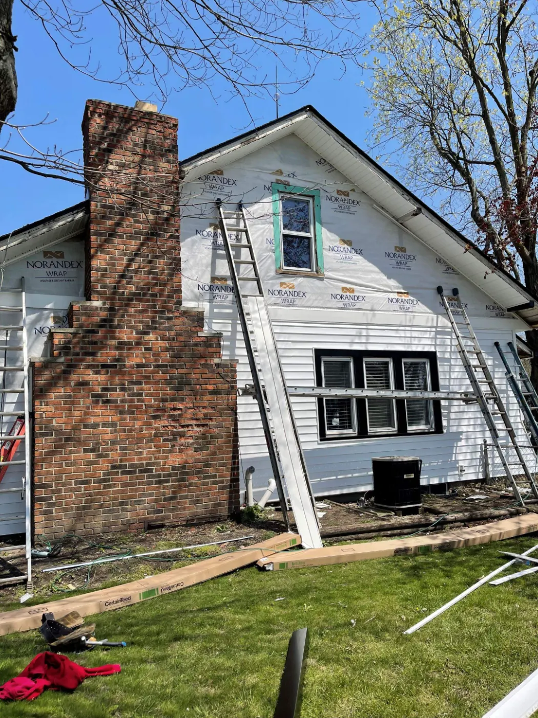 Storm damage documentation on a Rocky Ripple commercial building